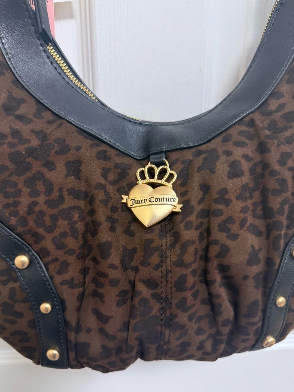 NWT Juicy Couture Retro Glam Leopard-Print Hobo/Coho in Chocolate